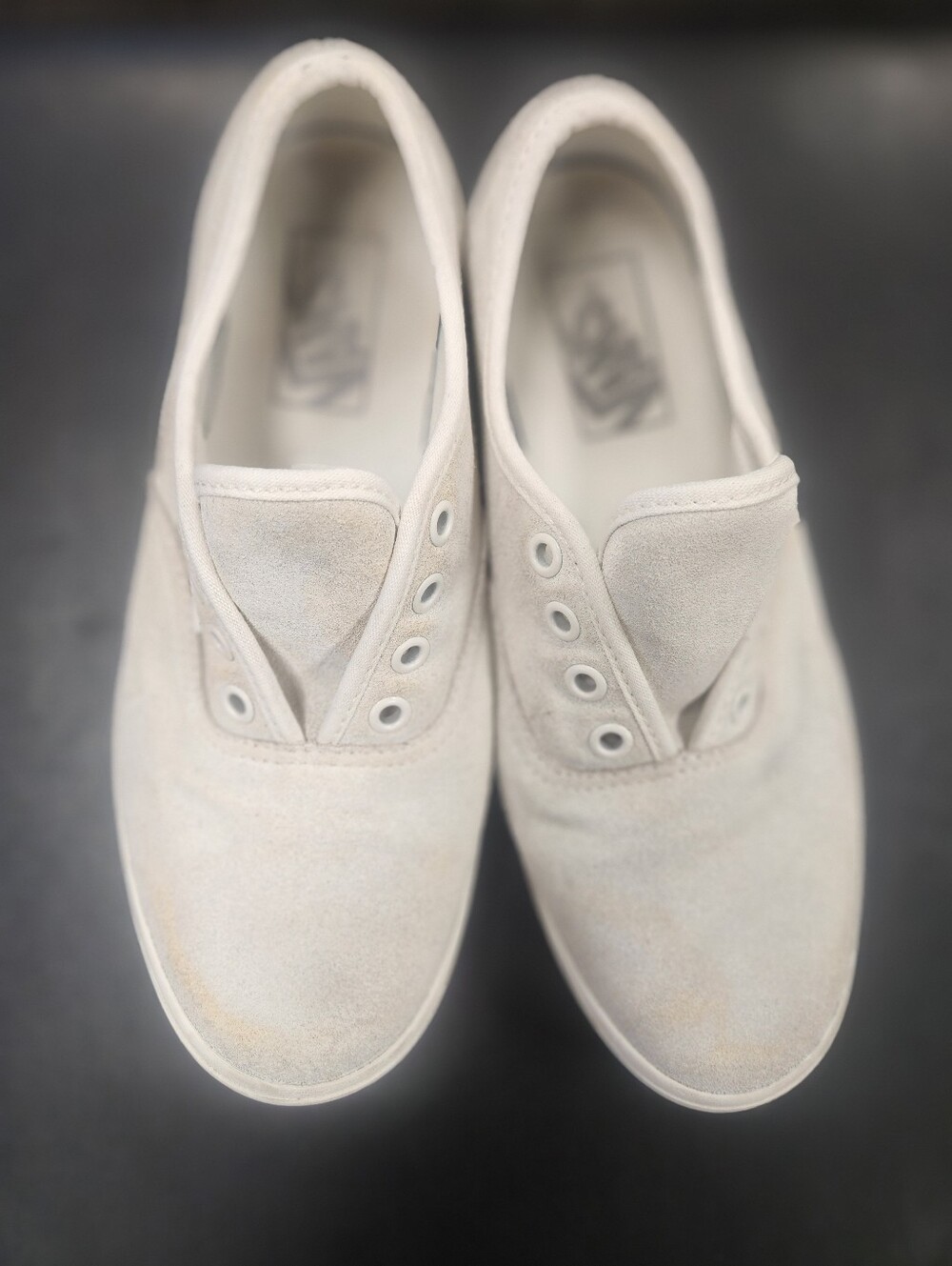 Vans Suede Slip-On Sneakers in Off-White